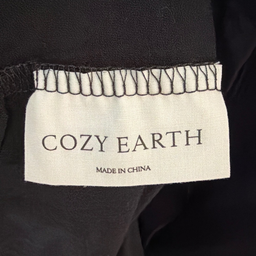 Cozy Earth Black Bamboo Viscose Long Sleeve Button Down Women Pijama Top - Picture 6 of 10